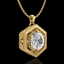 0.76 CTW VS/SI Diamond Solitaire Art Deco Necklace 18K - 3