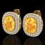 6 CTW Citrine & Micro Pave VS/SI Diamond Halo Earrings