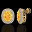 6 CTW Citrine & Micro Pave VS/SI Diamond Halo Earrings - 2