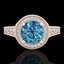 1.91 CTW Fancy Intense Blue Diamond Solitaire Art Deco - 2