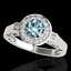 1.5 CTW SI Certified Fancy Blue Diamond Solitaire Halo