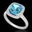 3.50 CTW Sky Blue Topaz & Micro VS/SI Diamond Halo - 2