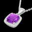 3 CTW Amethyst & Micro VS/SI Diamond Pave Halo Necklace