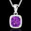 3 CTW Amethyst & Micro VS/SI Diamond Pave Halo Necklace - 2