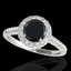 1.5 CTW Certified VS Black Diamond Solitaire Halo Ring