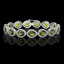 19.7 CTW Tourmaline & Diamond Halo Bracelet 10K White