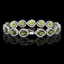 19.7 CTW Tourmaline & Diamond Halo Bracelet 10K White - 2