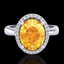2.50 CTW Citrine And Micro Pave VS/SI Diamond Ring Halo