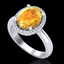 2.50 CTW Citrine And Micro Pave VS/SI Diamond Ring Halo - 2