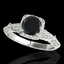 1.36 CTW Certified VS Black Diamond Solitaire Halo Ring