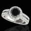 1.5 CTW Certified VS Black Diamond Solitaire Halo Ring