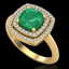 2.52 CTW Emerald & Micro VS/SI Diamond Pave Halo Ring - 2