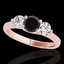 3 CTW Certified VS Black Diamond 3 Stone Solitaire Ring