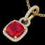 3 CTW Ruby & Micro VS/SI Diamond Necklace 18K Yellow