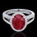 3 CTW Ruby & Micro Pave VS/SI Diamond Halo Solitaire