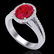 3 CTW Ruby & Micro Pave VS/SI Diamond Halo Solitaire - 2