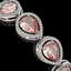 19.55 CTW Morganite & Diamond Halo Bracelet 10K White - 2