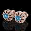2.01 CTW Fancy Intense Blue Diamond Art Deco Stud