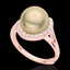 0.27 CTW VS/SI Diamond & Golden Pearl Designer Ring 14K - 2