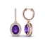 3.50 CTW Amethyst & Micro Pave VS/SI Diamond Earrings - 2