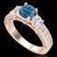 2.07 CTW Intense Blue Diamond Solitaire Art Deco 3