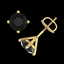 2 CTW Fancy Black Diamond Solitaire Art Deco Stud - 3