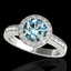 2 CTW SI Certified Blue Diamond Solitaire Halo Ring 10K
