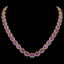 45.16 CTW Amethyst & Diamond Halo Necklace 10K Yellow