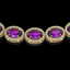 45.16 CTW Amethyst & Diamond Halo Necklace 10K Yellow - 3