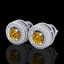 2.09 CTW Intense Fancy Yellow Diamond Art Deco Stud