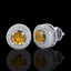 2.09 CTW Intense Fancy Yellow Diamond Art Deco Stud - 2