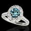 2 CTW SI Certified Blue Diamond Solitaire Halo Ring 10K