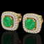 2.16 CTW Emerald & Micro VS/SI Diamond Earrings Double