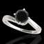 1 CTW Certified VS Black Diamond Bypass Solitaire Ring