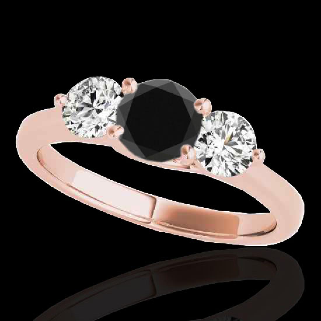2 CTW Certified VS Black Diamond 3 Stone Solitaire Ring: REF-177F3N -35389 ---- 2 CTW Certified VS Black Diamond 3 Stone Solitaire Ring 10K Rose Gold ---- Luxury Designer Brand Ring Appraised at $10,700 Certificate Number US35389 10k Rose gold, Ring Size is