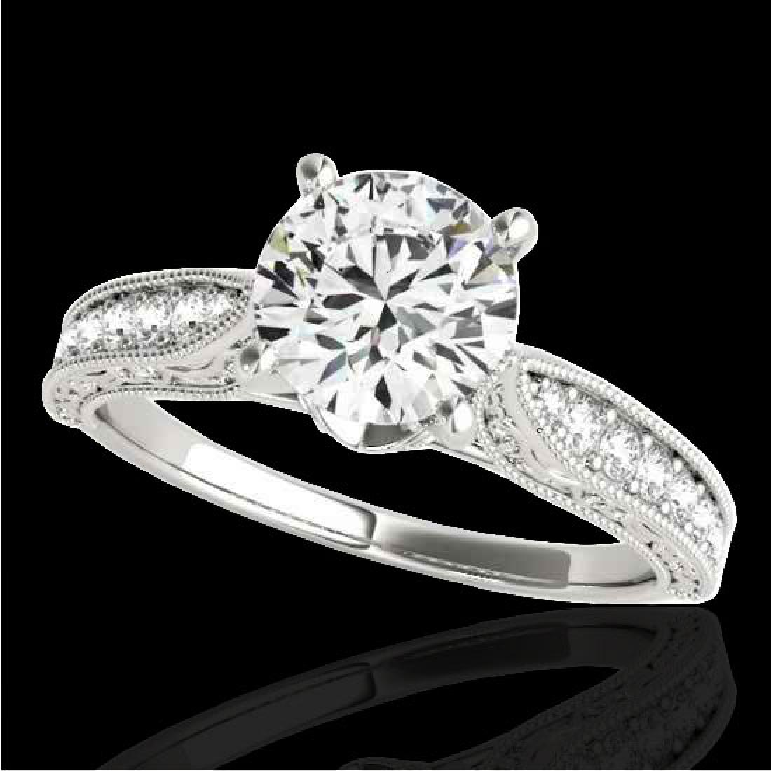 1.5 CTW H-SI/I Certified Diamond Solitaire Antique Ring: REF-221Y8K -34729 ---- 1.5 CTW H-SI/I Certified Diamond Solitaire Antique Ring 10K White Gold ---- Luxury Designer Brand Ring Appraised at $13,400 Certificate Number US34729 10k White gold, Ring Size 