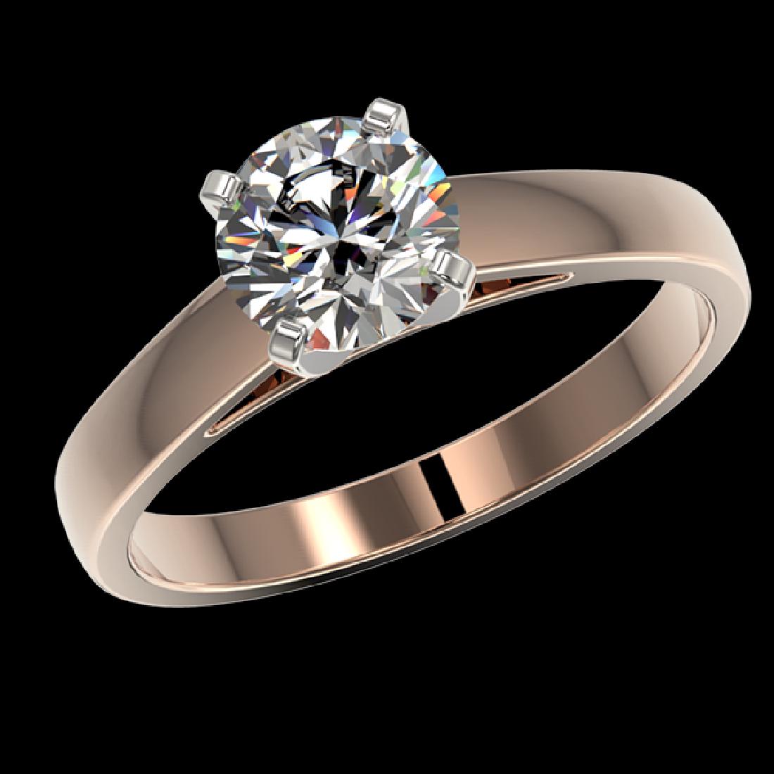 1.26 CTW Certified H-SI/I Quality Diamond Solitaire: REF-191W3F -36529 ---- 1.26 CTW Certified H-SI/I Quality Diamond Solitaire Engagement Ring 10K Rose Gold ---- Luxury Designer Brand Ring Appraised at $14,050 Certificate Number US36529 10k Rose gold, 