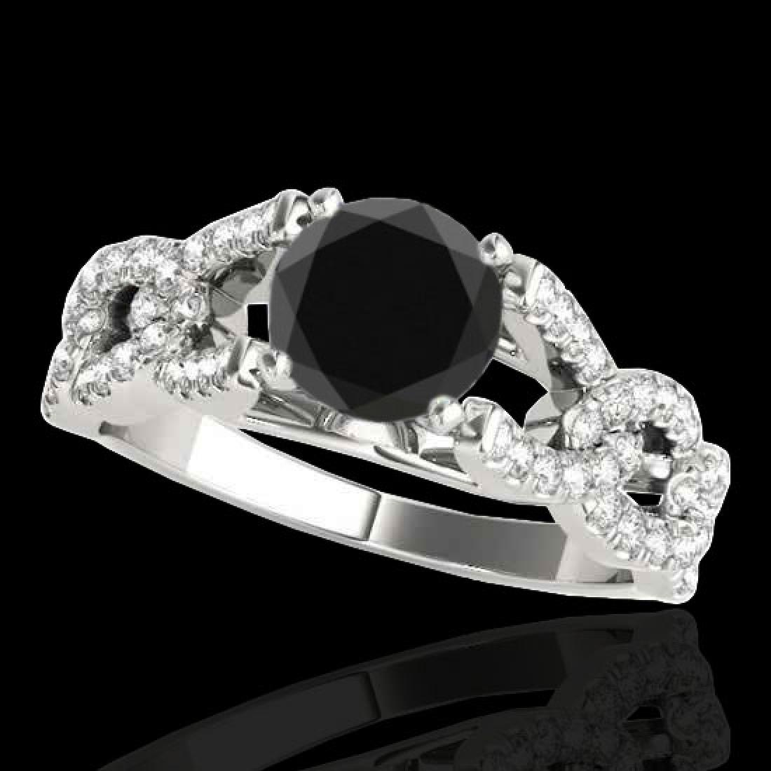 1.5 CTW Certified VS Black Diamond Solitaire Ring 10K: REF-78N4Y -35217 ---- 1.5 CTW Certified VS Black Diamond Solitaire Ring 10K White Gold ---- Luxury Designer Brand Ring Appraised at $4,750 Certificate Number US35217 10k White gold, Ring Size is 7, Ri