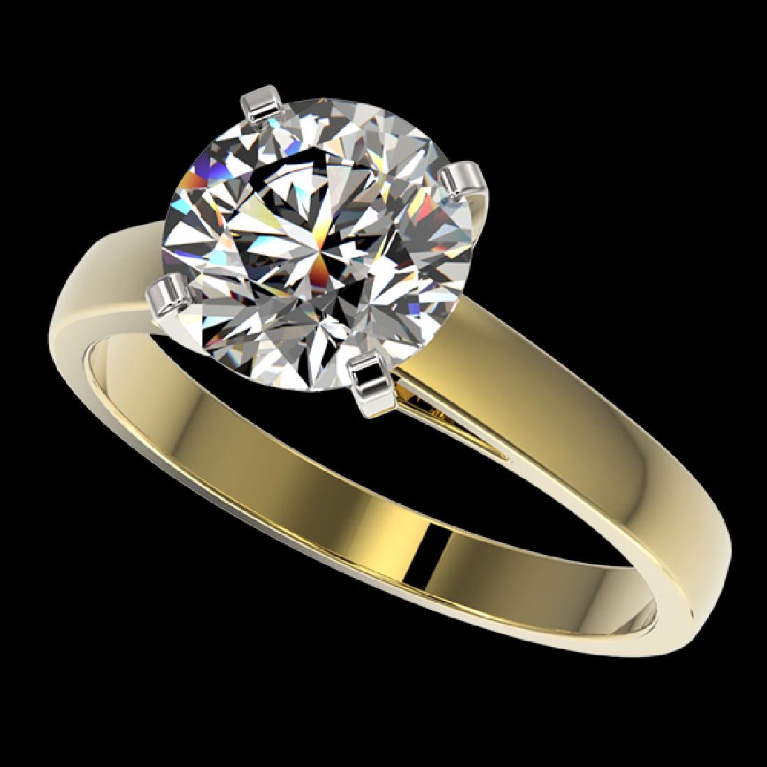 2.55 CTW Certified H-SI/I Quality Diamond Solitaire: REF-729H2A -36562 ---- 2.55 CTW Certified H-SI/I Quality Diamond Solitaire Engagement Ring 10K Yellow Gold ---- Luxury Designer Brand Ring Appraised at $48,600 Certificate Number US36562 10k Yellow go