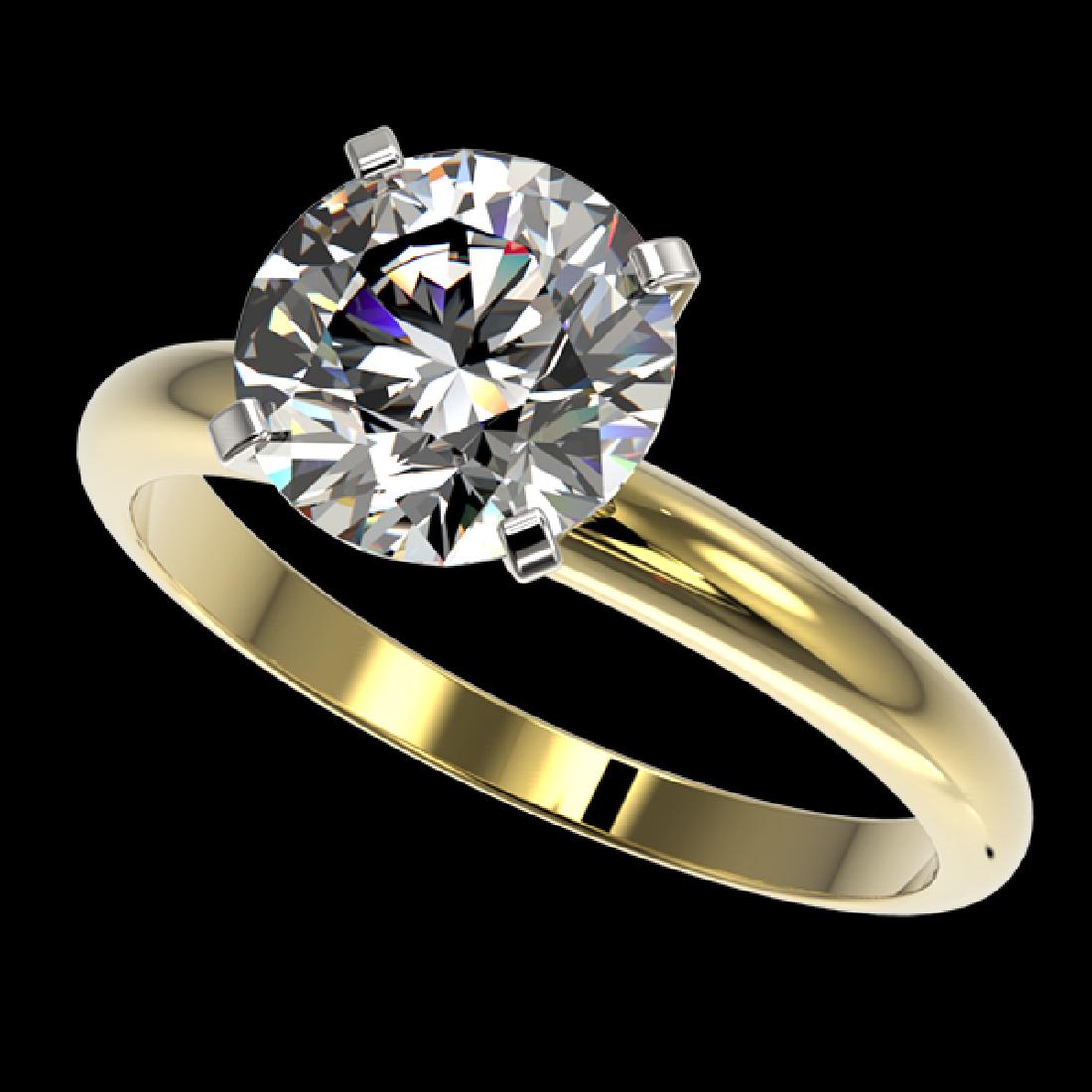 2.50 CTW Certified H-SI/I Quality Diamond Solitaire: REF-870K2W -32944 ---- 2.50 CTW Certified H-SI/I Quality Diamond Solitaire Engagement Ring 10K Yellow Gold ---- Luxury Designer Brand Ring Appraised at $58,000 Certificate Number US32944 10k Yellow go