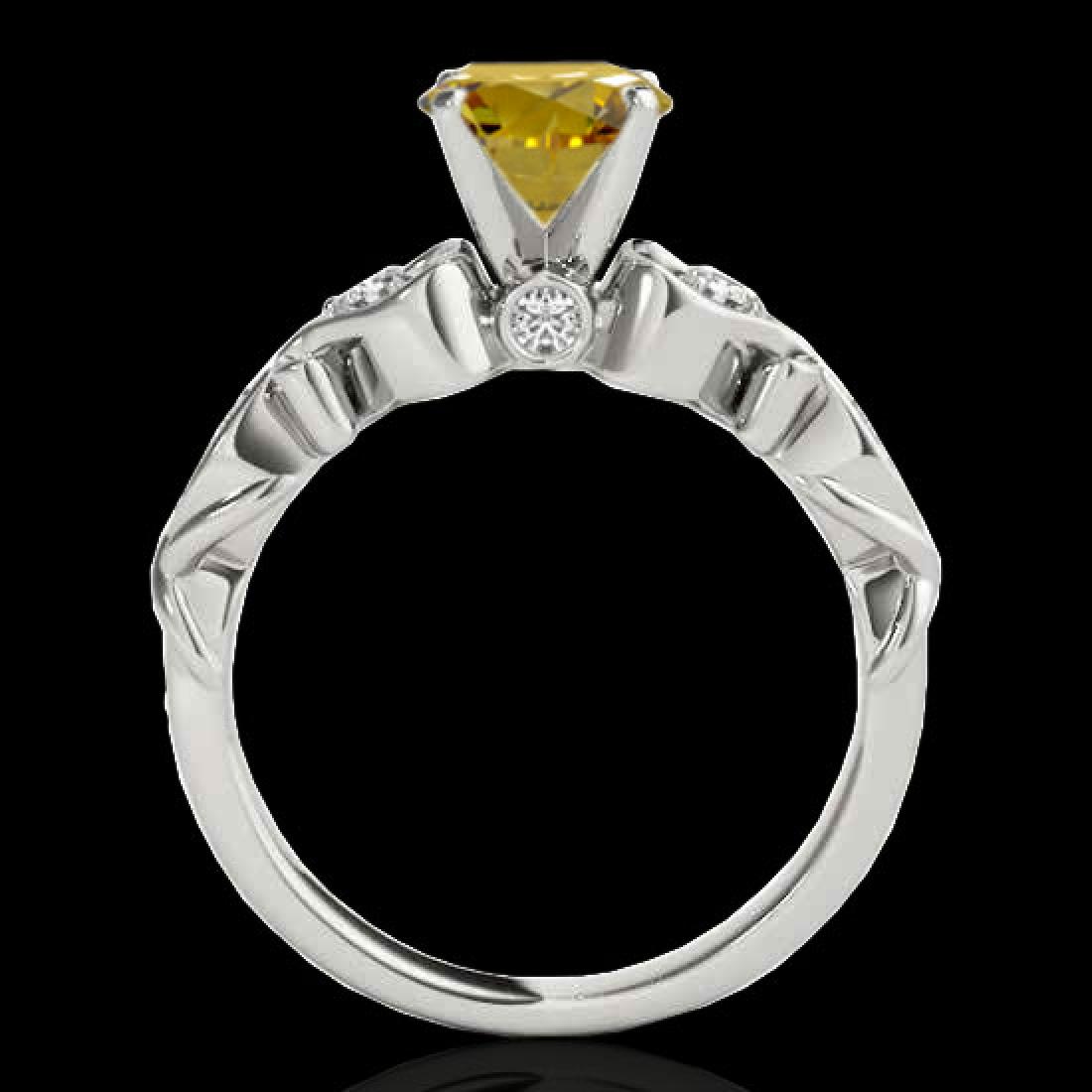 1.15 CTW Certified Si Intense Yellow Diamond Solitaire: REF-2150 - SKU:34817 ---- 1.15 CTW Certified Si Intense Yellow Diamond Solitaire Antique Ring 10K White Gold ---- Luxury Designer Brand Ring Appraised at $10,300 Certificate Number US34817 10k White g
