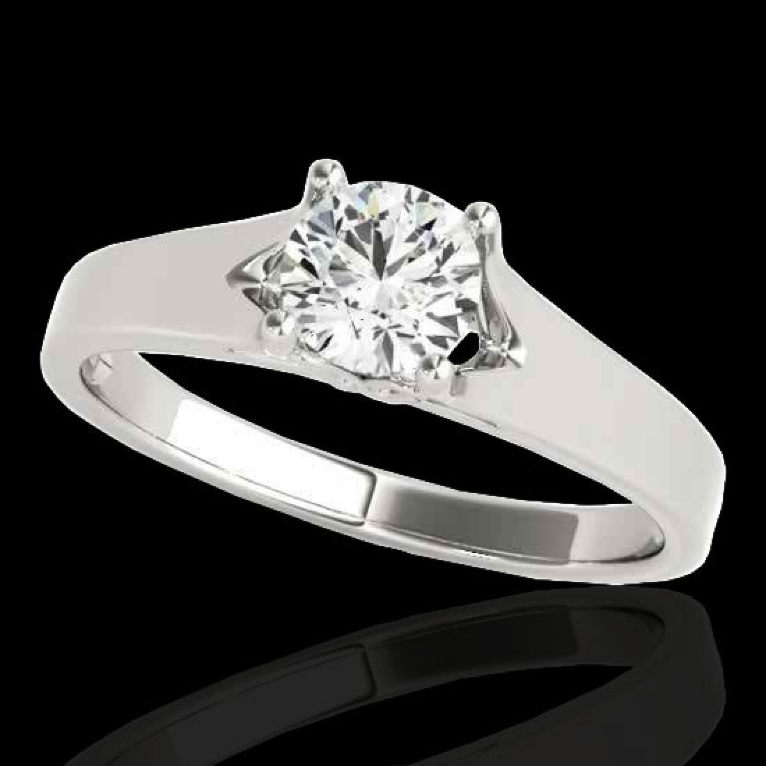 1 CTW H-SI/I Certified Diamond Solitaire Ring 10K White: REF-140K2W -35155 ---- 1 CTW H-SI/I Certified Diamond Solitaire Ring 10K White Gold ---- Luxury Designer Brand Ring Appraised at $7,700 Certificate Number US35155 10k White gold, Ring Size is 7, Ring 