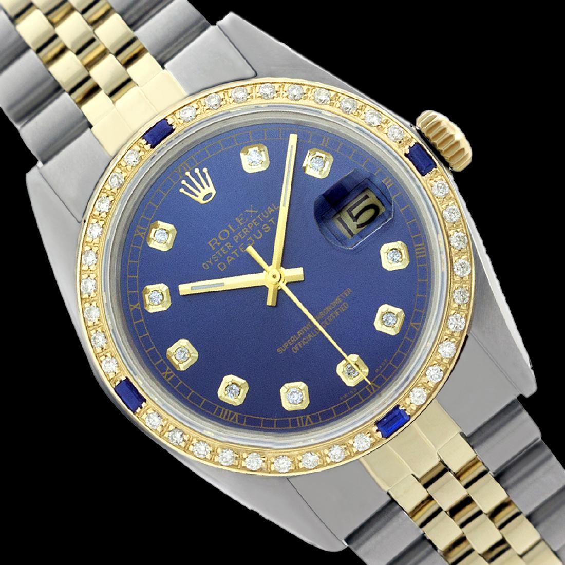 Rolex Ladies Two Tone, Diam Dial & Diam/Sapphire Bezel,: REF-434M3F ---- Rolex Ladies Two Tone, Diam Dial & Diam/Sapphire Bezel, Sapphire CrystalThis watch is in Excellent Condition.Newly serviced & Polished to Factory specifications. Prepetual, Self-Windin