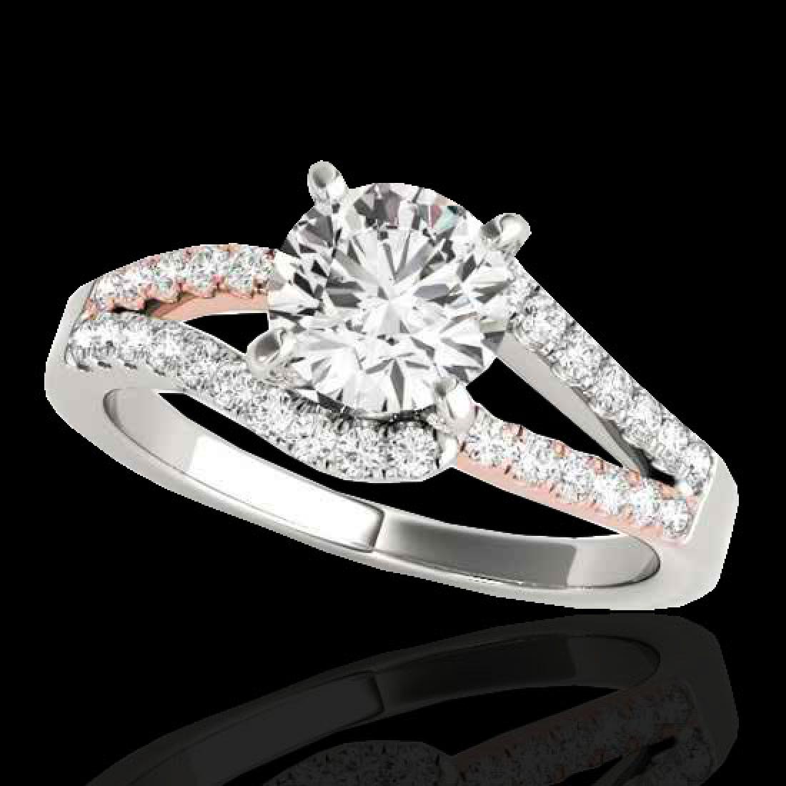 1.4 CTW H-SI/I Certified Diamond Solitaire Ring 10K: REF-176A4X -35297 ---- 1.4 CTW H-SI/I Certified Diamond Solitaire Ring 10K White & Rose Gold ---- Luxury Designer Brand Ring Appraised at $10,650 Certificate Number US35297 10k White & Rose gold, Ring