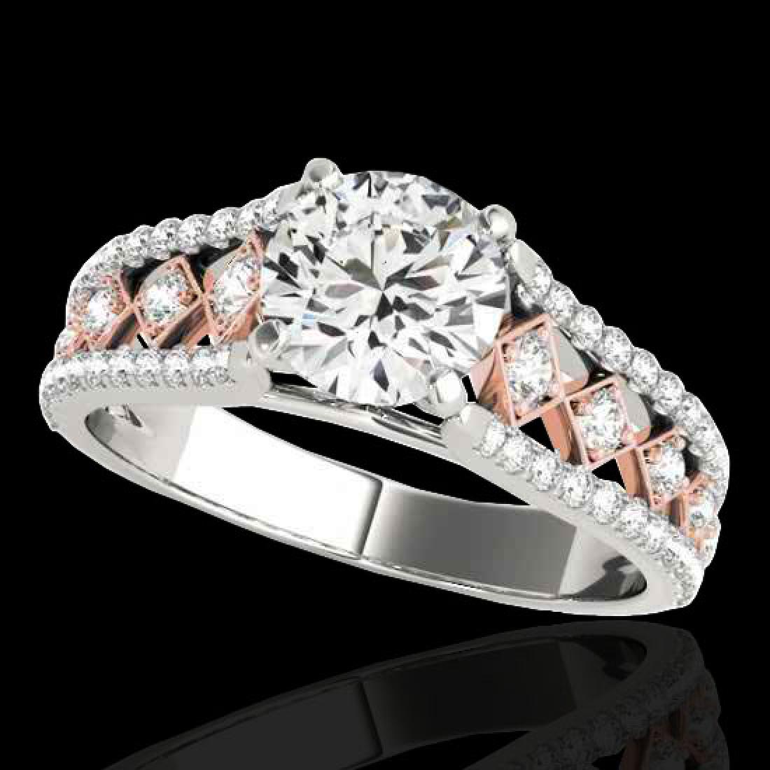1.45 CTW H-SI/I Certified Diamond Solitaire Ring 10K: REF-174K5W -35281 ---- 1.45 CTW H-SI/I Certified Diamond Solitaire Ring 10K White & Rose Gold ---- Luxury Designer Brand Ring Appraised at $10,550 Certificate Number US35281 10k White & Rose gold, Rin