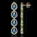 11.2 CTW London Topaz & Diamond Halo Earrings 10K - 2