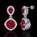 7 CTW Ruby & Micro Pave VS/SI Diamond Earrings Designer - 2