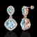 7 CTW Sky Blue Topaz & Micro VS/SI Diamond Earrings - 2