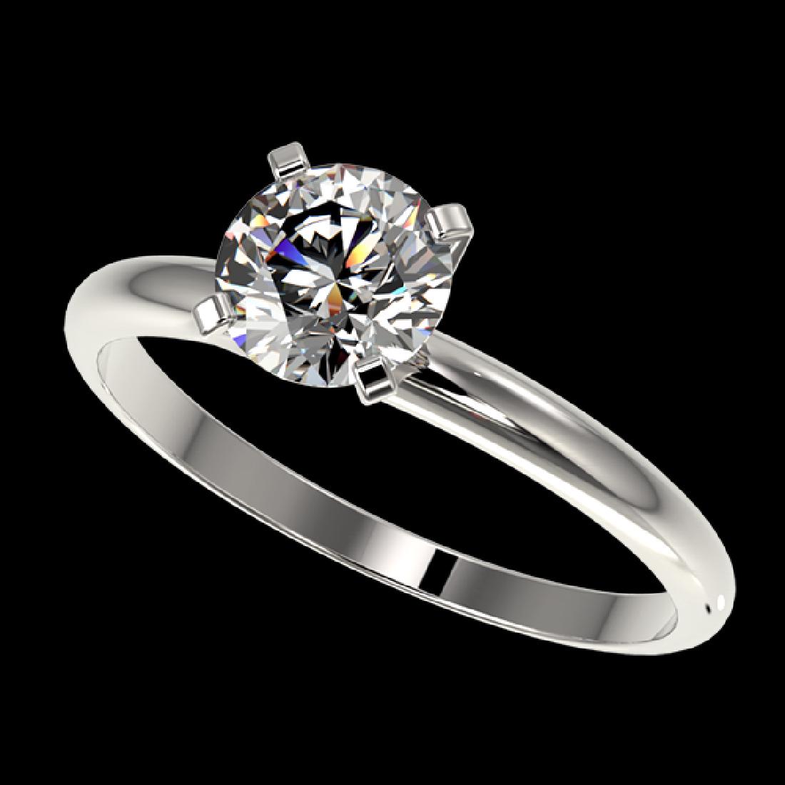 1.07 CTW Certified H-SI/I Quality Diamond Solitaire: REF-216F4N -36407 ---- 1.07 CTW Certified H-SI/I Quality Diamond Solitaire Engagement Ring 10K White Gold ---- Luxury Designer Brand Ring Appraised at $13,100 Certificate Number US36407 10k White gold
