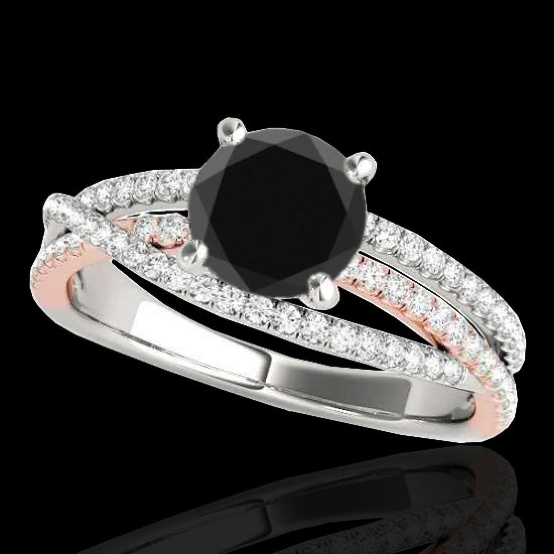 1.4 CTW Certified VS Black Diamond Solitaire Ring 10K: REF-73Y6K -35544 ---- 1.4 CTW Certified VS Black Diamond Solitaire Ring 10K White & Rose Gold ---- Luxury Designer Brand Ring Appraised at $4,450 Certificate Number US35544 10k White & Rose gold, Ring